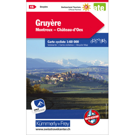 Carte routière de la Suisse à vélo "Gruyères"