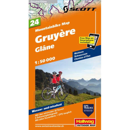 Carte VTT en Suisse N°24 "Gruyère"
